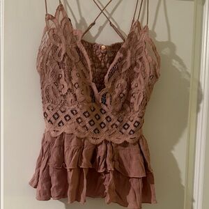 FP Movement by Free People Lace Camisole - Brown